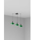 Tatawin Medium Cluster Pendant Ceiling Light Satin Black Gloss Green 3x E27-1
