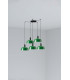Tatawin Medium Cluster Pendant Ceiling Light Satin Black Gloss Green 5x E27-1