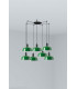 Tatawin Medium Cluster Pendant Ceiling Light Satin Black Gloss Green 7x E27-1