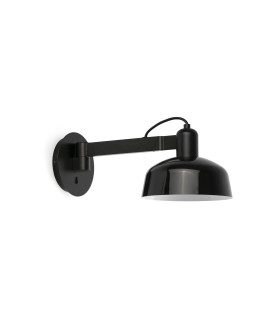 Tatawin Arm Dome Wall Lamp  Gloss Black 1x E27-1