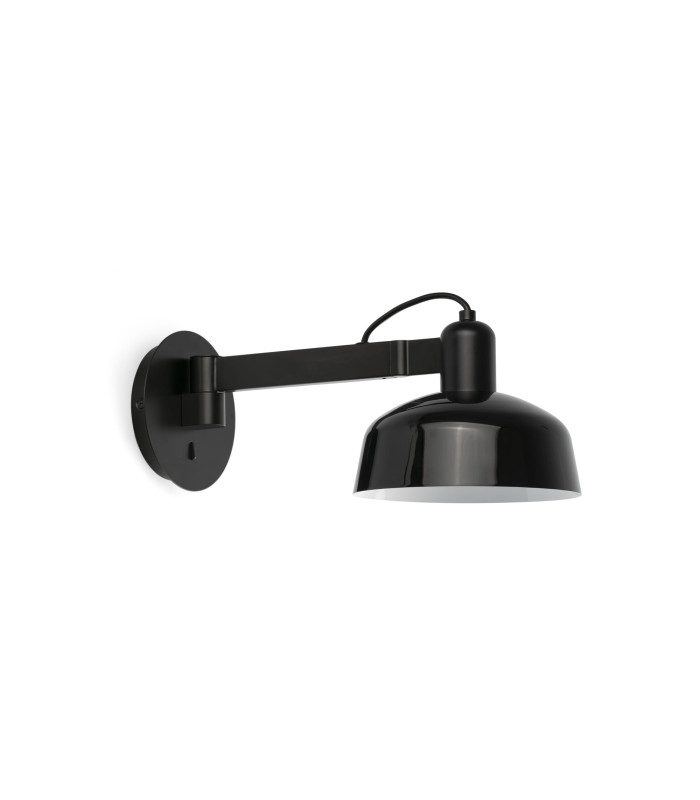 Tatawin Arm Dome Wall Lamp  Gloss Black 1x E27-1