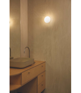 Nubo 12cm Globe Wall Lights Matt White Opal IP44 2700K-2