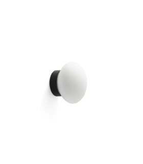 Nubo 12cm Globe Wall Lights Matt Black Opal IP44 2700K-1