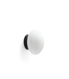 Nubo 15cm Globe Wall Lights Matt Black Opal IP44 2700K-1