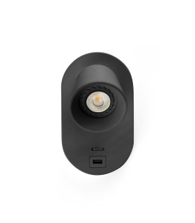 Corb USB C Reading Wall Light Matt Black 1x-1