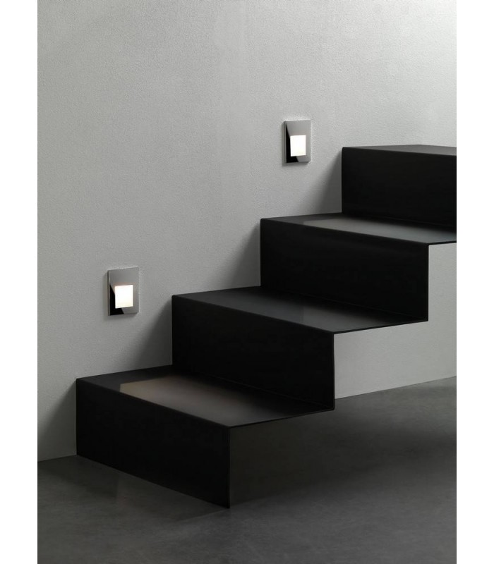 Outdoor LED Recessed Marker Wall Light Polished Stainless Steel IP65 - 2