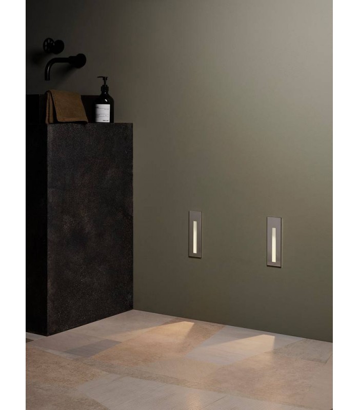 Outdoor LED Recessed Marker Wall Light Textured White IP65 - 2