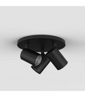 Triple Round Spotlight Matt Black, GU10 - 2