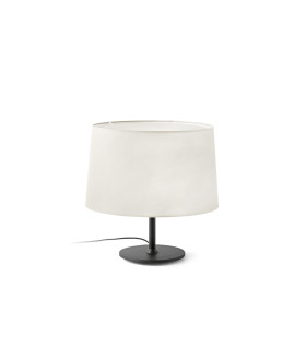 Windsor Table Lamp with Round Tapered Shade Matt Black Linen 1x E27-1