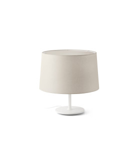 Windsor Table Lamp with Round Tapered Shade Matt White Linen 1x E27-1