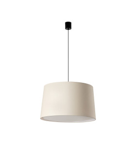 Samba Simple Cylindrical Pendant Ceiling Light Matt Black Linen 3x E27-1
