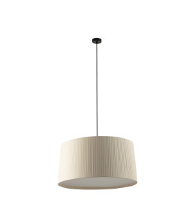 Samba Simple Cylindrical Pendant Ceiling Light Matt Black Beige 3x E27-1