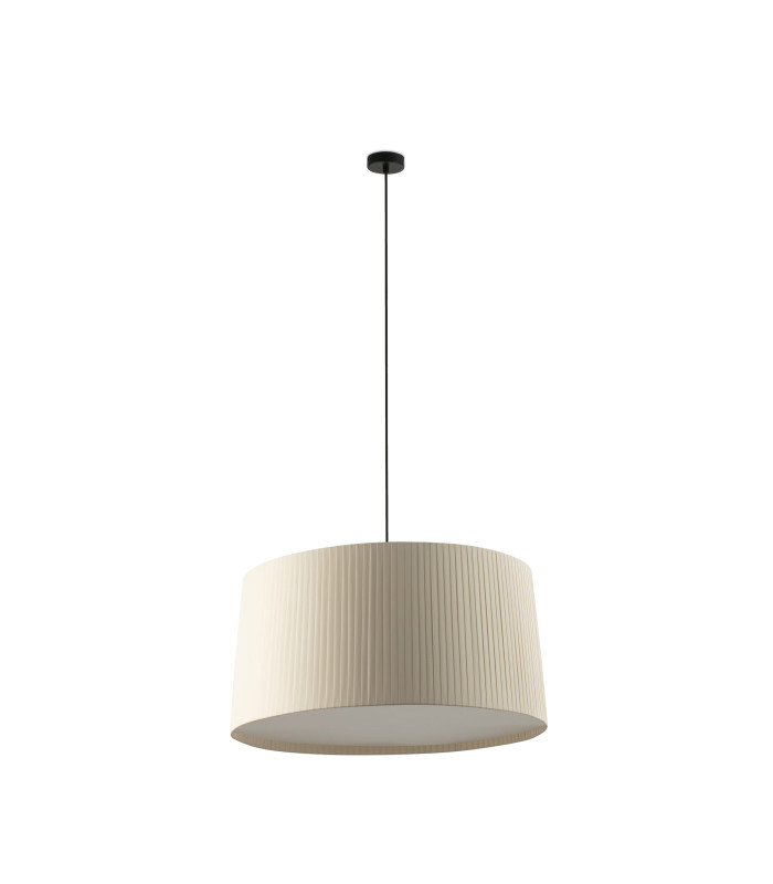 Samba Simple Cylindrical Pendant Ceiling Light Matt Black Beige 3x E27-1