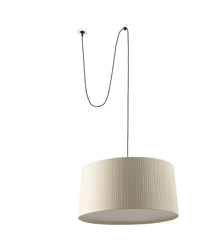 Samba Cylindrical Pendant Ceiling Light Black Beige 3x E27-1