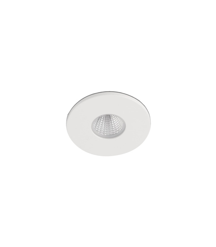 Tast Round Recessed Downlight Matt White IP65 2700K-1