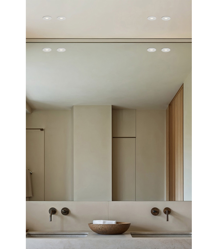 Tast Round Recessed Downlight Matt White IP65 2700K-2