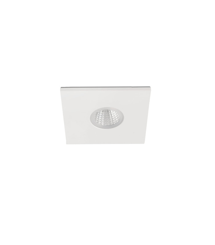 Tast Square Recessed Downlight Matt White IP65 2700K-1