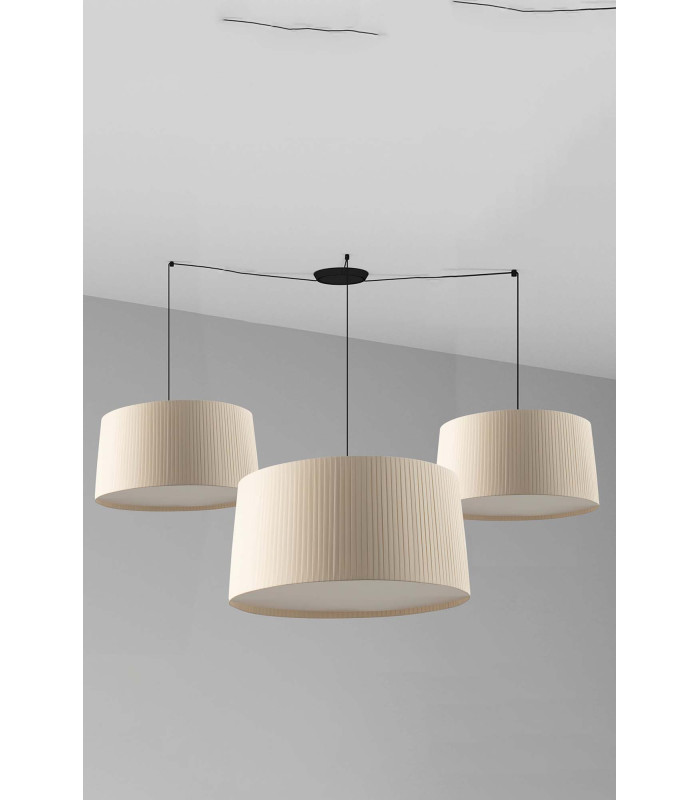 Samba Cluster Pendant Ceiling Light Black Beige 9x E27-1