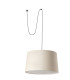 Windsor Cylindrical Pendant Ceiling Light Black Linen with Clip 3x E27-1