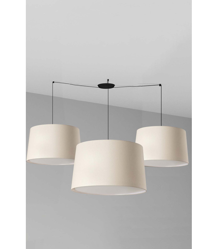 Windsor Cluster Pendant Ceiling Light Black Linen 9x E27-1