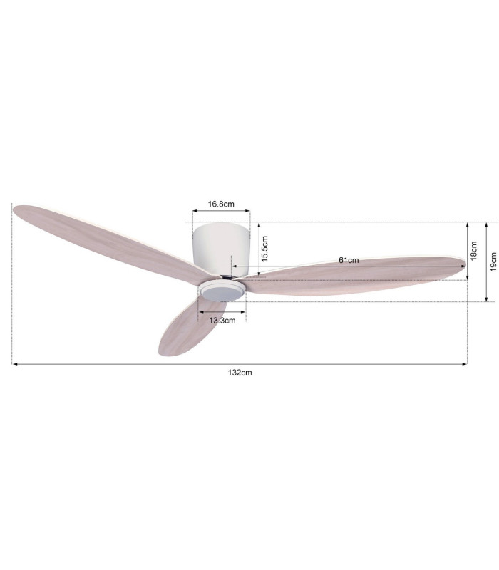 Lucci Air Radar DC 132cm Ceiling Fan White Washed Oak Remote Control-3