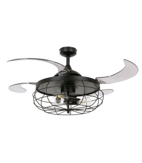 Fanaway Industri AC 121cm Ceiling Fan Matt Black E27 Remote Control-1