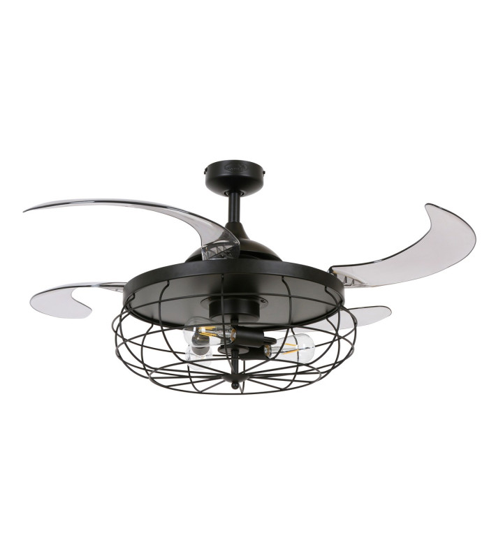 Fanaway Industri AC 121cm Ceiling Fan Matt Black E27 Remote Control-1