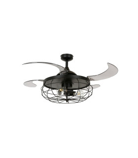 Fanaway Industri AC 121cm Ceiling Fan Matt Black E27 Remote Control-2