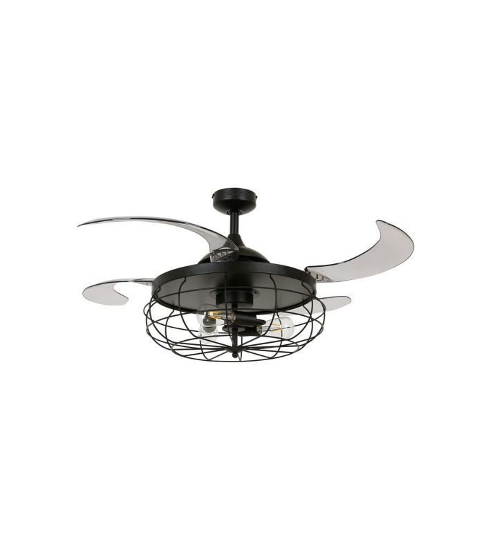 Fanaway Industri AC 121cm Ceiling Fan Matt Black E27 Remote Control-2