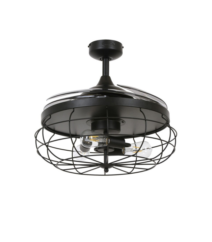 Fanaway Industri AC 121cm Ceiling Fan Matt Black E27 Remote Control-3