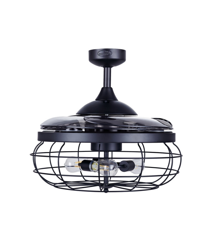Fanaway Industri AC 121cm Ceiling Fan Matt Black E27 Remote Control-5