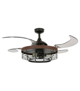 Fanaway Montclair AC 121cm Ceiling Fan Black (Koa Trim) E27 Remote Control-1