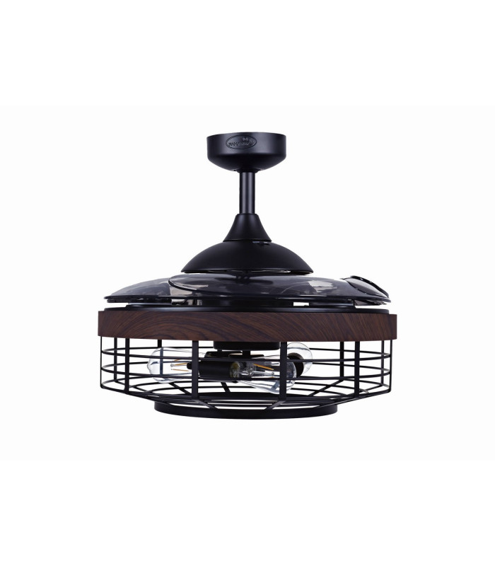 Fanaway Montclair AC 121cm Ceiling Fan Black (Koa Trim) E27 Remote Control-4