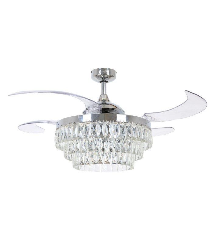 Fanaway Veil AC 121cm Ceiling Fan Chrome E14 Remote Control-1