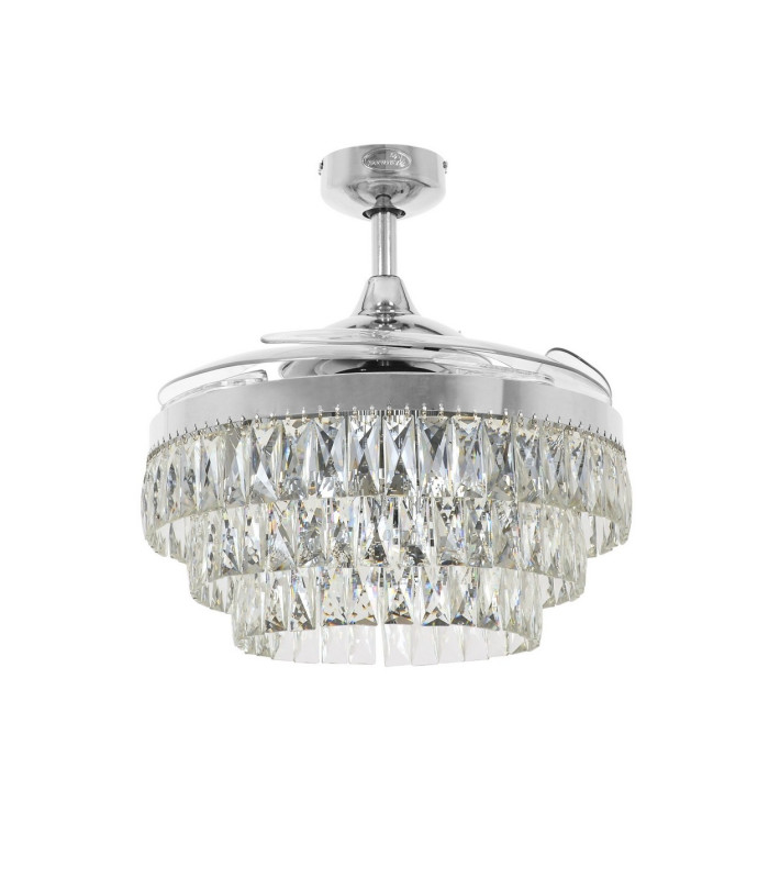 Fanaway Veil AC 121cm Ceiling Fan Chrome E14 Remote Control-3