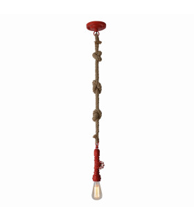 Regia Slim Pendant Ceiling Light Red 1xE27-1