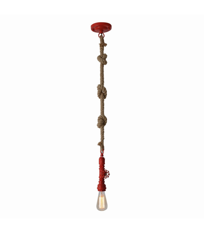Regia Slim Pendant Ceiling Light Red 1xE27-1