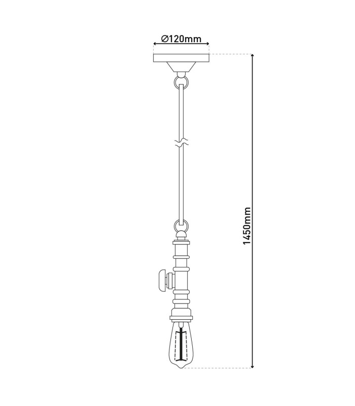 Regia Slim Pendant Ceiling Light Red 1xE27-5