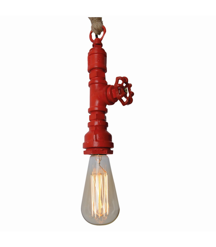 Regia Slim Pendant Ceiling Light Red 1xE27-6