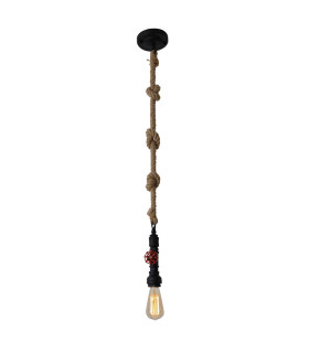 Regia Slim Pendant Ceiling Light Black 1xE27-1