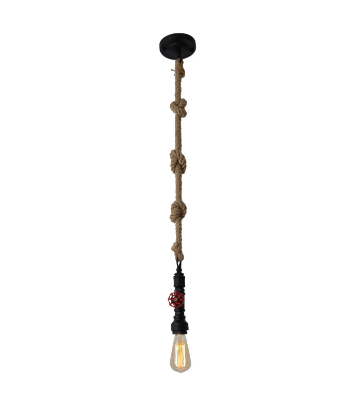 Regia Slim Pendant Ceiling Light Black 1xE27-1
