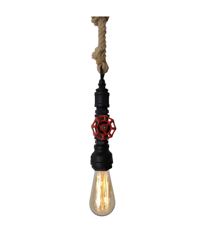 Regia Slim Pendant Ceiling Light Black 1xE27-5