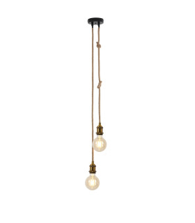 Ontario Slim Pendant Ceiling Light Old Brass 2xE27-1