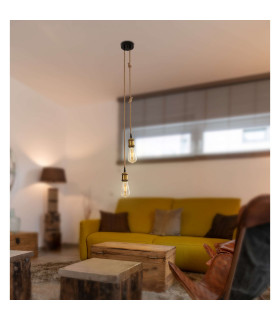 Ontario Slim Pendant Ceiling Light Old Brass 2xE27-2