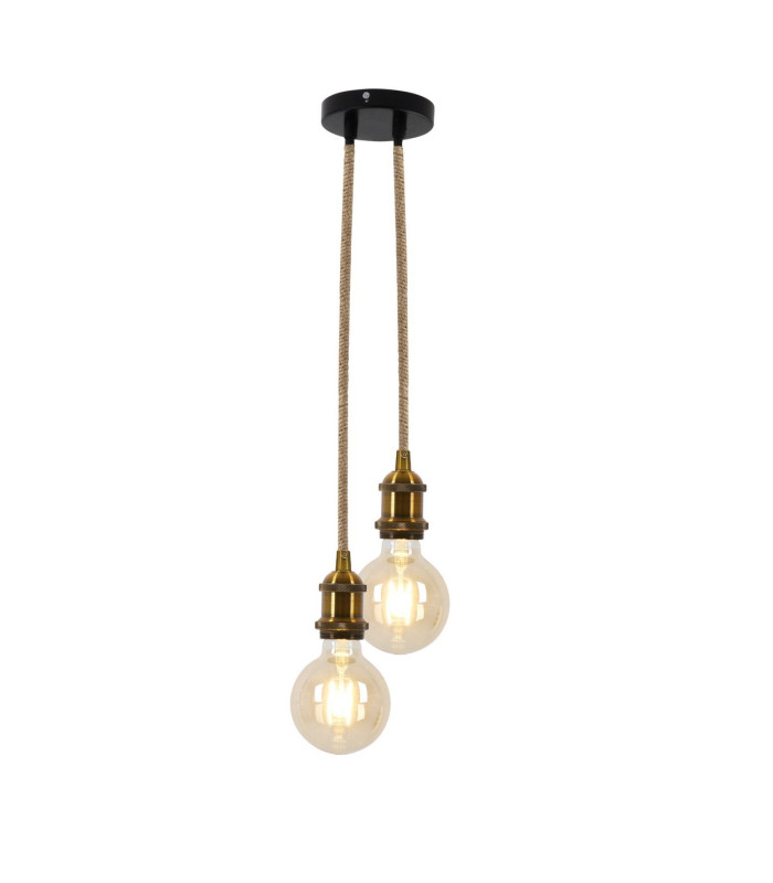 Ontario Slim Pendant Ceiling Light Old Brass 2xE27-7