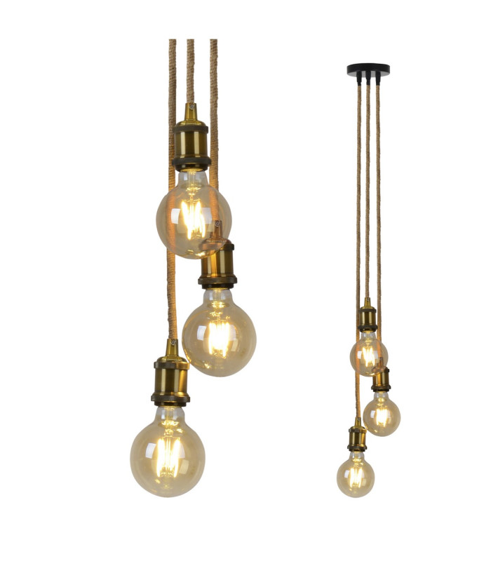 Ontario Cluster Pendant Ceiling Light Old Brass 3xE27-6