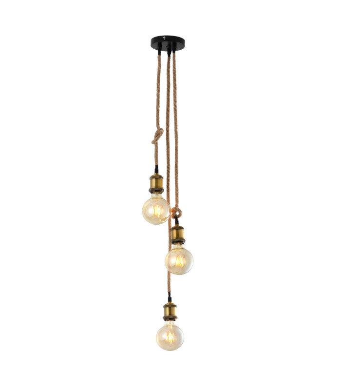 Ontario Cluster Pendant Ceiling Light Old Brass 3xE27-7