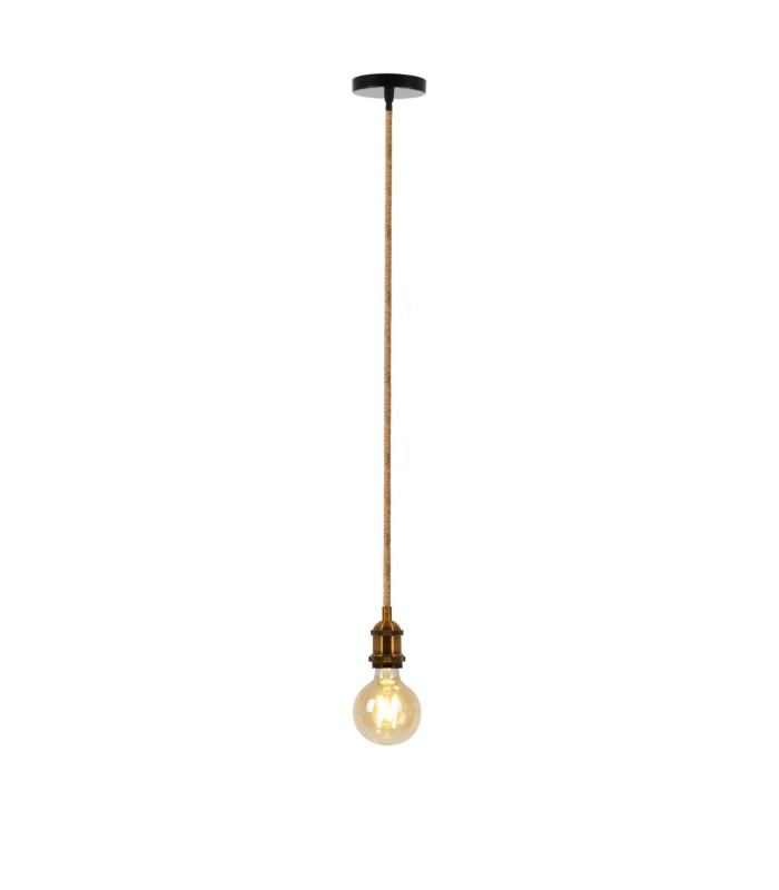 Ontario Slim Pendant Ceiling Light Old Brass 1xE27-5