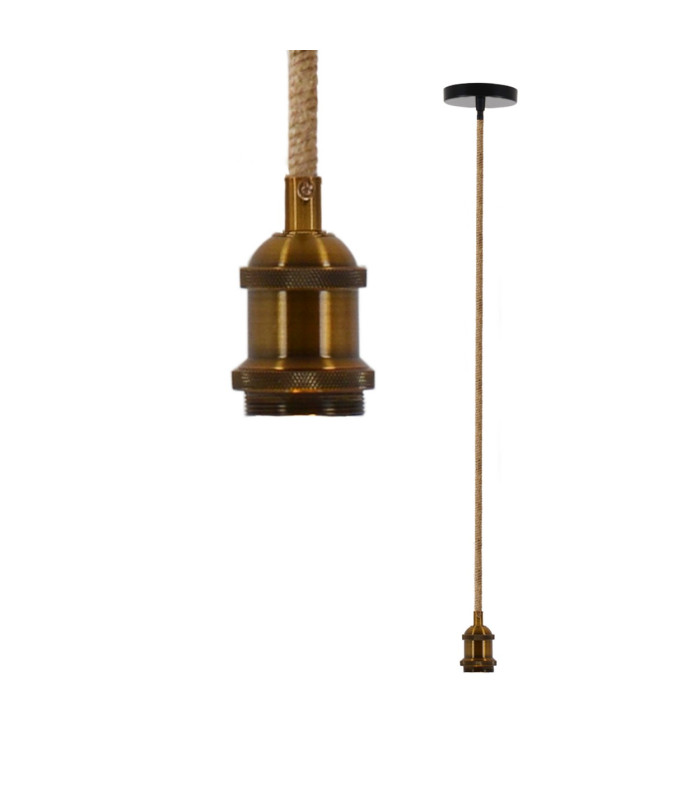 Ontario Slim Pendant Ceiling Light Old Brass 1xE27-7