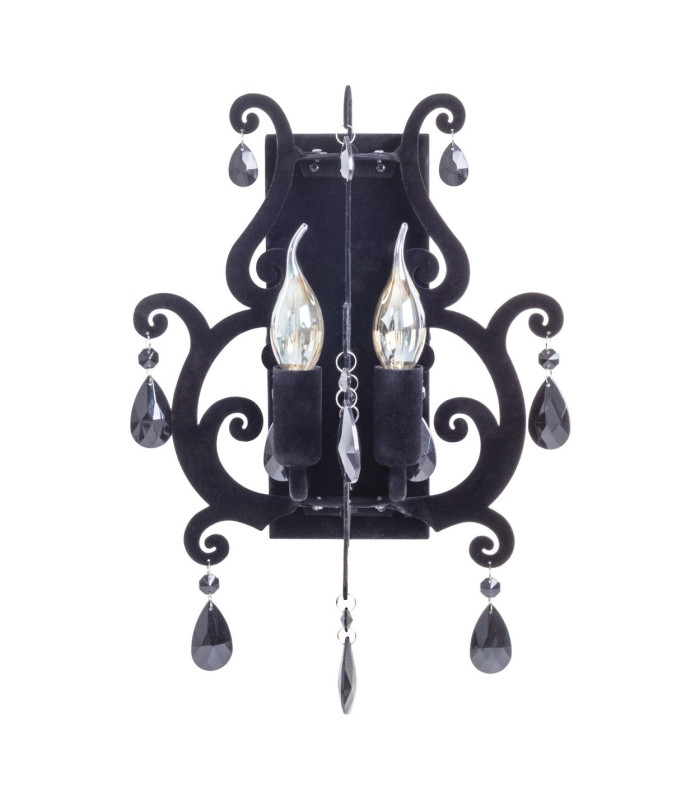 Black Velvet Candle Wall Lamp Black 2xE14-1